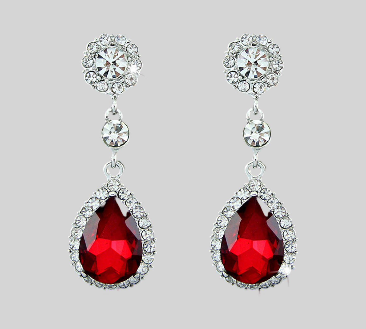 Red Teardrop Earrings Fashion Jewelry