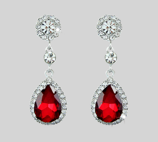 Red Teardrop Earrings Fashion Jewelry